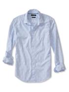 Banana Republic Mens Grant Fit Stripe Cotton Shirt Size L Tall - Blue