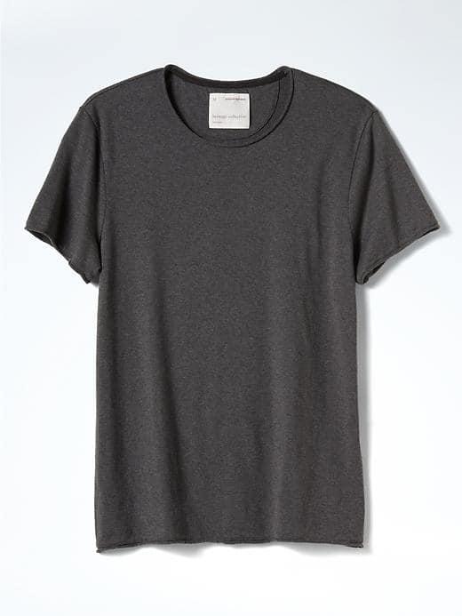 Banana Republic Mens Cotton Silk Tee - Dark Charcoal