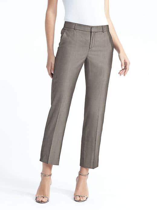 Banana Republic Womens Logan Fit Sharkskin Crop Pant - Charcoal