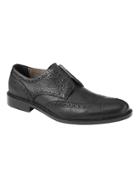 Banana Republic Mens Lawsin Laceless Leather Brogue Oxford Black Leather Size 11