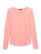 Banana Republic Womens Cotton Modal Long-sleeve T-shirt Bright Guava Pink Size S