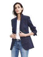 Banana Republic Womens One Button Dotted Blazer - Navy