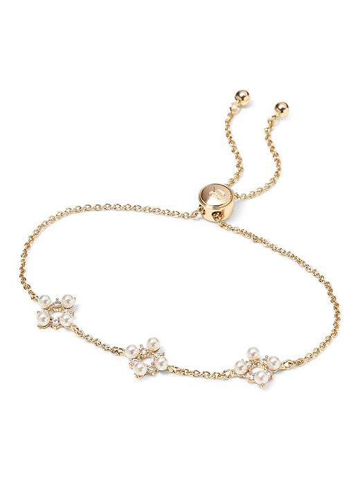 Banana Republic Womens Pearl Foulard Slider Bracelet Gold Size One Size