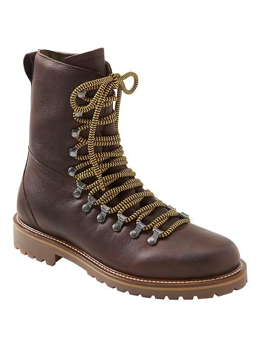 Banana Republic Mens Rayney Lace-up High Leather Hiking Boot Cinnamon Size 8