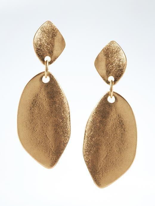 Banana Republic Hammered Leaf Earring - Gold