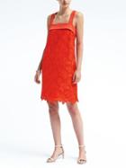 Banana Republic Womens Bow Back Lace Shift Dress - Coral Glory