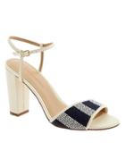 Banana Republic Evalyn Heeled Sandal Size 10 - Navy/white