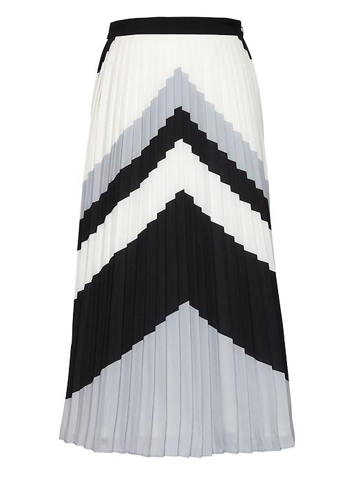 Banana Republic Chevron Pleated Midi Skirt