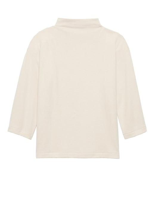 Banana Republic Womens Brushed Jersey Mock-neck Top Beige Stone Size Xs