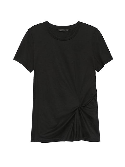 Banana Republic Womens Supima Cotton Side-twist T-shirt Black Size M