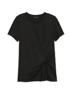 Banana Republic Womens Supima Cotton Side-twist T-shirt Black Size M