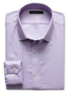 Banana Republic Tailored Slim Fit Non Iron Birdseye Shirt - Warm Violet