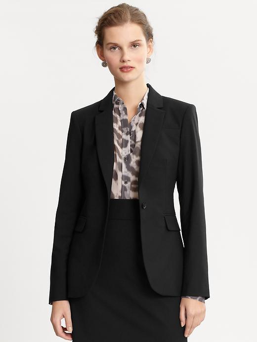 Banana Republic Black Lightweight Wool Blazer
