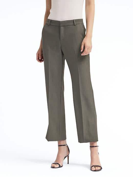 Banana Republic Womens Logan Fit Vented Crop Pant - Gray
