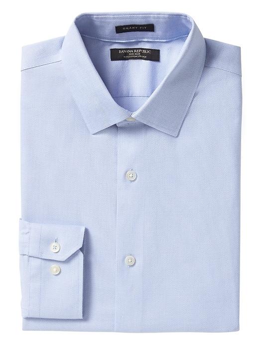 Banana Republic Mens Grant Slim-fit Non-iron Solid Shirt Light Blue Size L
