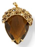 Banana Republic Womens Jeweled Acorn Brooch Gold Size One Size