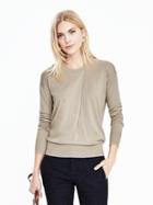 Banana Republic Silk Cashmere Drapey Front Pullover Size S - Beige
