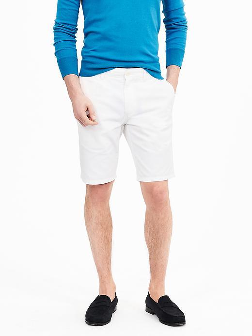 Banana Republic Mens Aiden Slim Cotton Short Size 28w - White