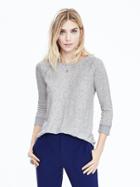 Banana Republic Womens Long Sleeve Stripe Top Size L - Heather Gray