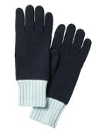Banana Republic Womens Wool-cotton Blend Ribbed-knit Glove Preppy Navy Blue With Island Shores Size One Size