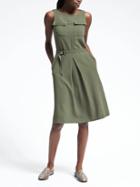 Banana Republic Womens Crepe Belted Pocket Dress - Flight Jacket