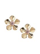 Banana Republic Womens Budding Floral Stud Earring Gold Size One Size