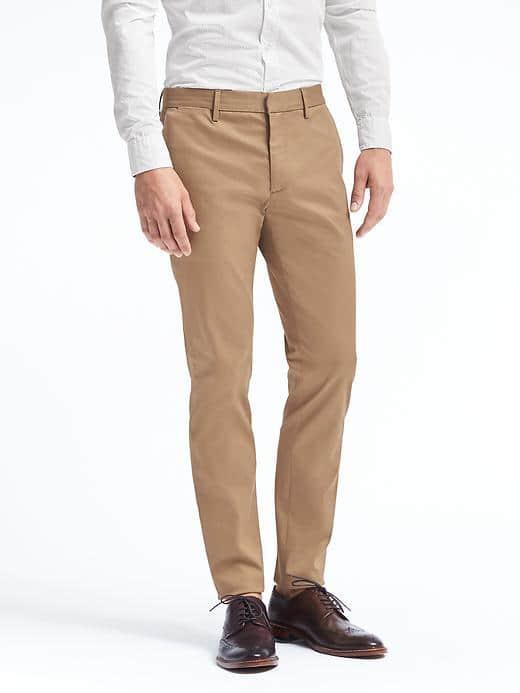 Banana Republic Mens Fulton Skinny Rapid Movement Chino - Airforce Khaki
