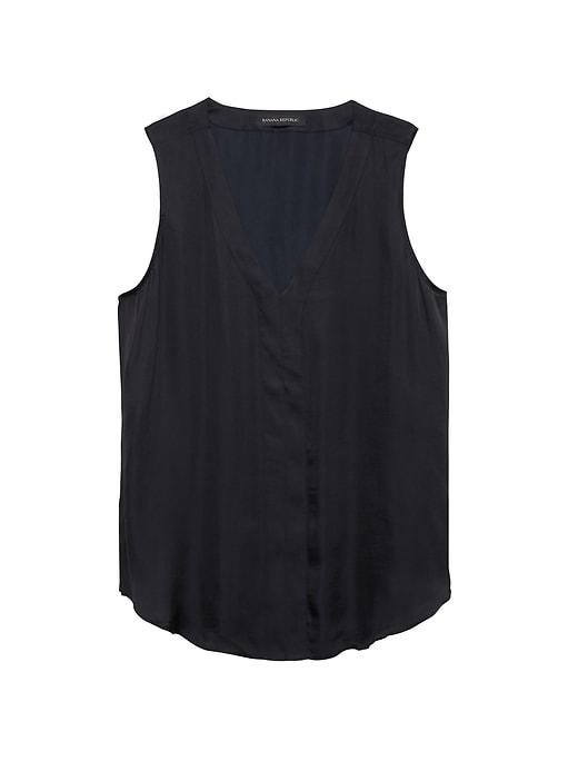 Banana Republic Soft Satin Sleeveless V-neck Top