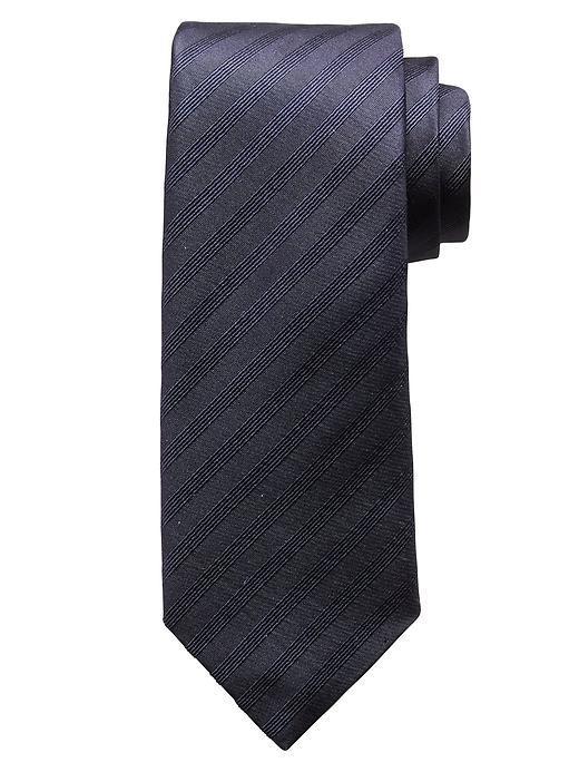 Banana Republic Drake Monochrome Stripe Silk Tie Size One Size - Navy