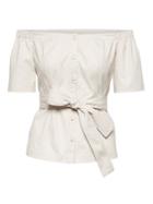 Banana Republic Womens Off-the-shoulder Top With Removable Belt White Size 12