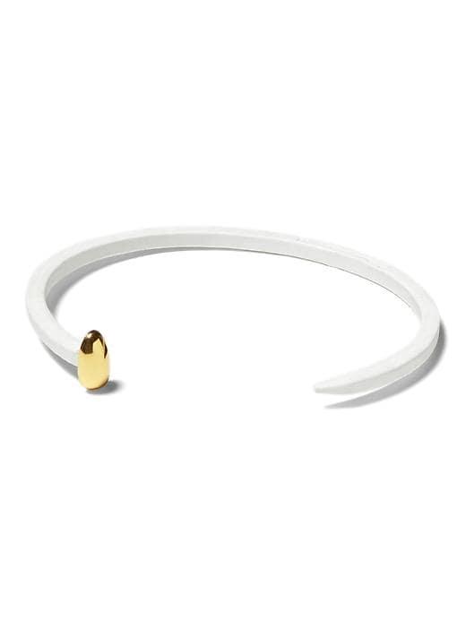 Banana Republic Womens Giles & Brother   Rubberized Tiny Railroad Spike Cuff White Size One Size