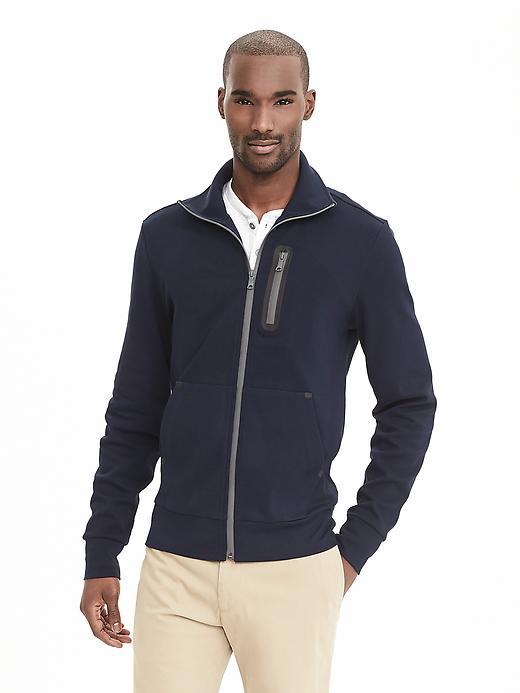 Banana Republic Water Repellent Knit Jacket Size L Tall - Preppy Navy
