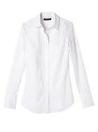 Banana Republic Womens Riley Tailored-fit Super-stretch Shirt Stain-resistant White Size 0