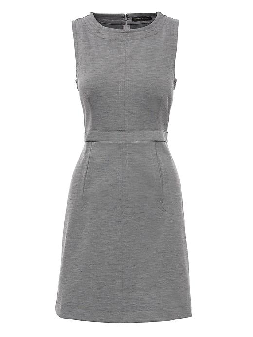 Banana Republic Womens Contrast Stitch Fit-and-flare Dress Dark Gray Size 14