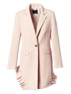 Banana Republic Womens Banana Republic X Olivia Palermo  ; Ruffle Accent Topcoat Wispy Pink Size M