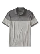 Banana Republic Mens Heathered Colorblock Polo Size L Tall - Jet Gray