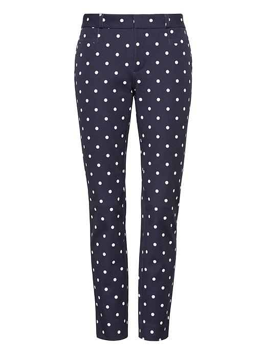 Banana Republic Womens Petite Sloan Skinny-fit Dot Pant Navy Combo Size 6