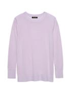 Banana Republic Womens Machine-washable Merino Crew Sweater-neck Sweater Lavender Size L