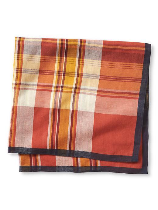 Banana Republic Mens Madras Square Scarf Size One Size - Dark Saffron