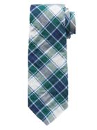 Banana Republic Mens Green Plaid Cotton Tie Size One Size - Plaid