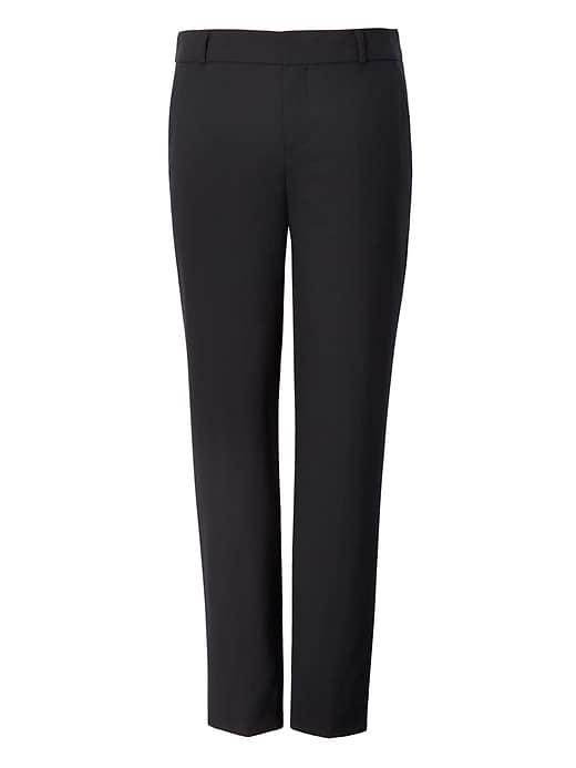 Banana Republic Womens Avery Straight-fit Lightweight Wool Pant Black Size 10