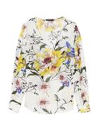 Banana Republic Womens Floral Peek-a-boo Sleeve Top Floral Size S
