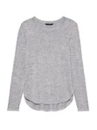 Banana Republic Womens Luxe Spun Curved Hem T-shirt Heather Gray Size Xs