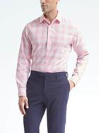 Banana Republic Grant Fit Non Iron Textured Shirt - Pink