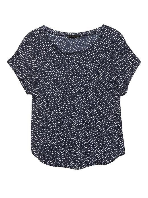 Banana Republic Leaf Print Picot-trim Top