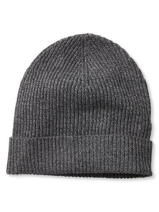 Banana Republic Mens Merino Rib Knit Hat Size One Size - Marl Heather