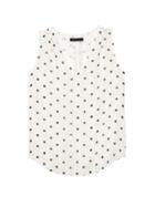 Banana Republic Womens Dot Pleated Drapey Tank White Polka Dot Size M