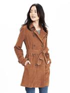 Banana Republic Womens Suede Trench - Totem Brown