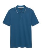 Banana Republic Mens Luxury-touch Tipped Polo Shirt Blue Size L