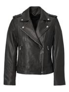 Banana Republic Womens Classic Leather Moto Jacket Black Size M